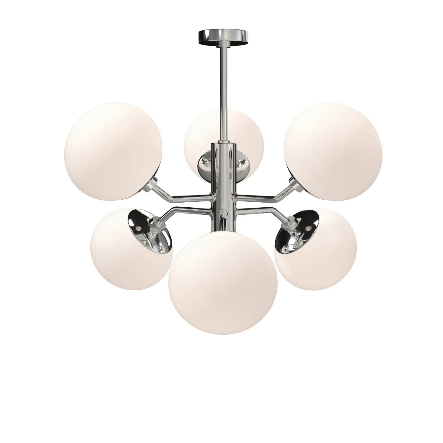 Estee Globe 6 lt Polished Nickel Mid Century Ceiling Light PBR 3D Model_06